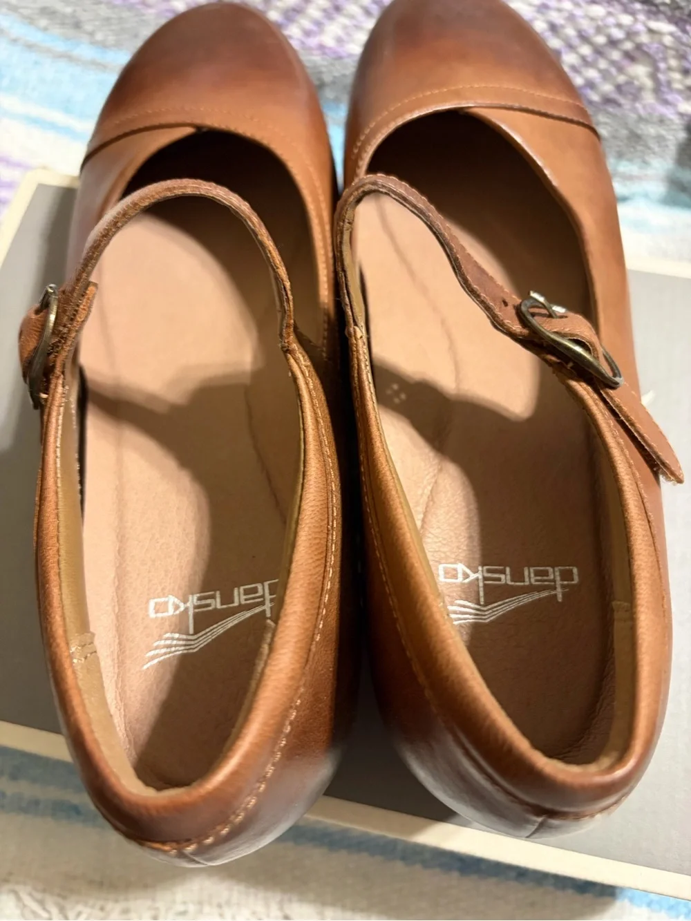 Comfortable Brown Mary Jane Flats with velcro closure